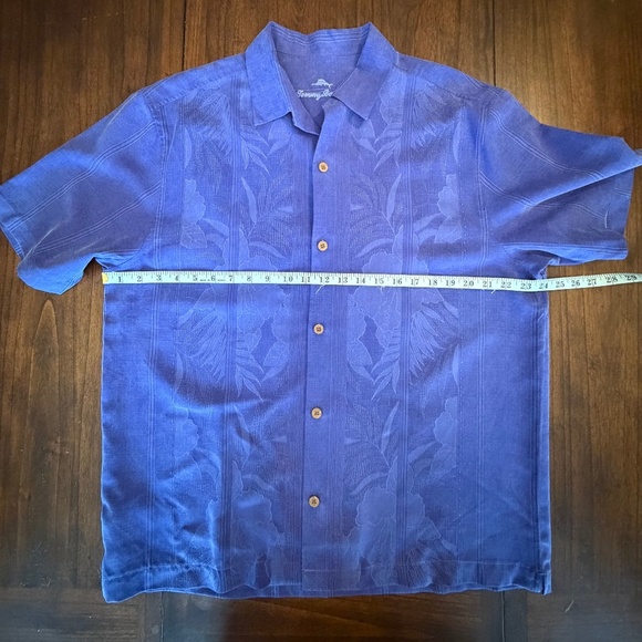 Tommy Bahama Men's Royal Blue Floral Silk Short Sleeve Button Down, Size Lage - Picture 12 of 12